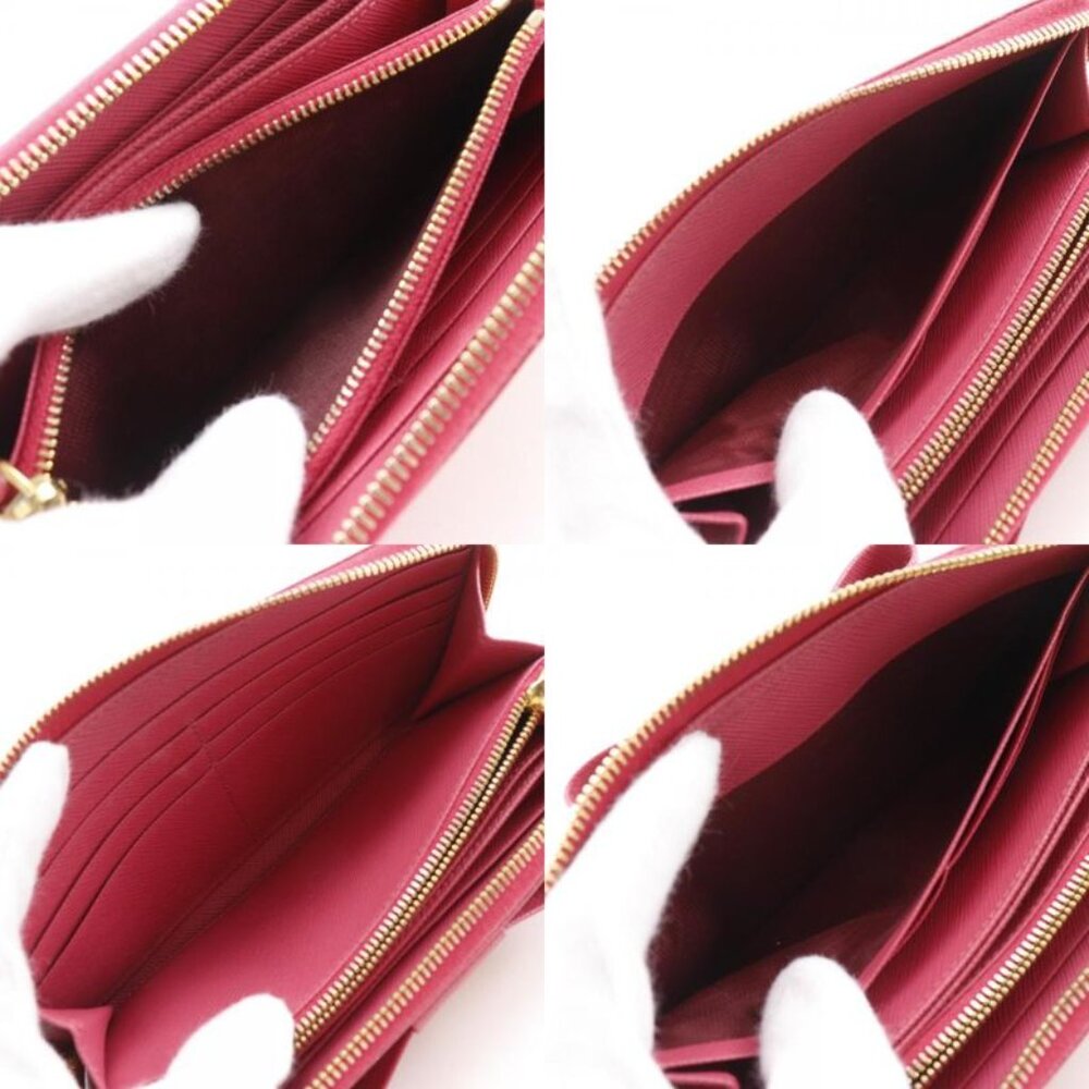 Prada Ribbon 1 Ml506 Saffiano Peonia Pink Long Wallet - Picture 7 of 10